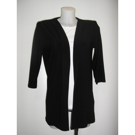 Chaqueta crepe larga negra mujer Boguar