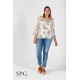 BLUSA TALLA GRANDE TOPO FLOR MUJER SPG-JENUAN