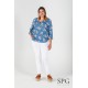 BLUSA TEJANA FLOR TALLA GRANDE MUJER SPG-JENUAN