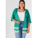 Chaqueta de flecos tallas grandes spg-jenuan mujer verde