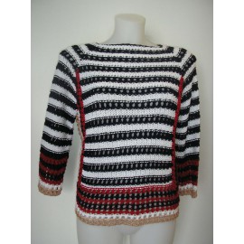 JERSEY DE RAYAS DE MUJER CON CALADOS 