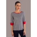 CAMISETA MUJER RAYAS MANGA FRANCESA +COLORES