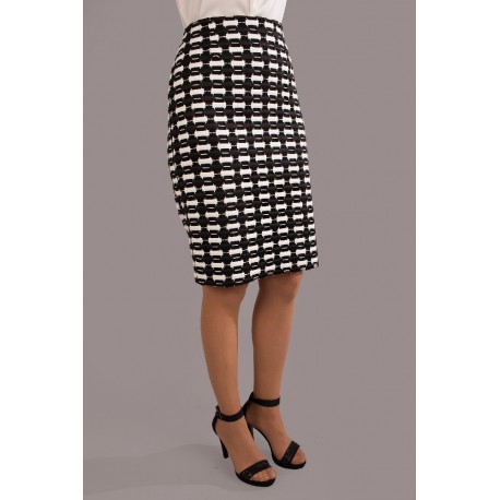 FALDA CROCHET BLANCA Y NEGRA MUJER CHEMA BLANCO