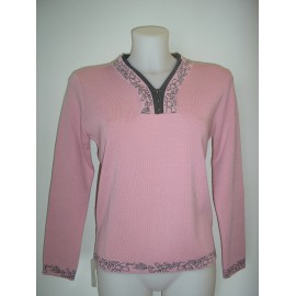 JERSEY SALMON DOBLE CUELLO JACQUARD DE SEÑORA JUPER