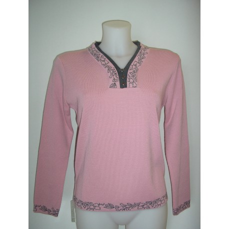 JERSEY SALMON DOBLE CUELLO JACQUARD DE SEÑORA JUPER
