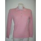 Jersey salmon de mujer con cuello polo y manga larga