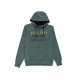 Chaqueta verde de felpa con cremallera y capucha para hombre.