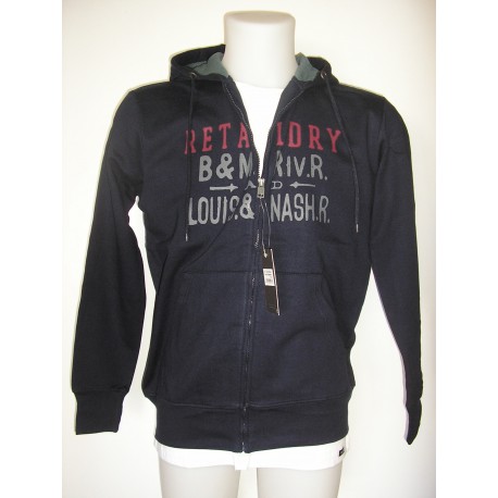 Chaqueta negra de felpa con cremallera y capucha para hombre.