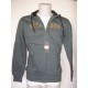 Chaqueta verde de felpa con cremallera y capucha para hombre.