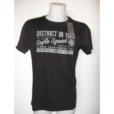 Camiseta de manga corta de color negro para hombre.