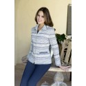 Chaqueta de punto de mujer con estampado y dos bolsillos +colores