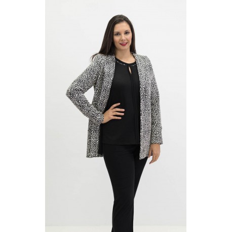 CHAQUETA JAQUARD BLANCO Y NEGRO MUJER BOGUAR