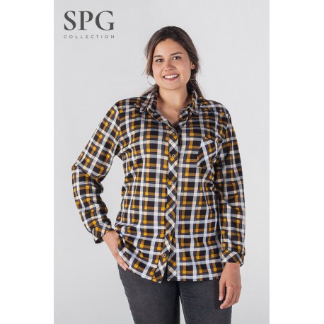 Camisa cuadros mujer tallas grandes de Spg-jenuan