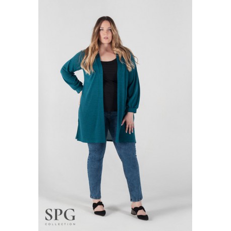 CARDIGAN LISA AZUL PETROLEO MUJER TALLAS GRANDES SPG-JENUAN