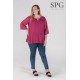 BLUSA GASA LISA FUCSIA MUJER TALLAS GRANDES SPG-JENUAN
