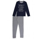 Pijama de punto liso con estampado delantero mujer +colores