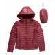 Parka ligera acolchada granate con bolsa mujer