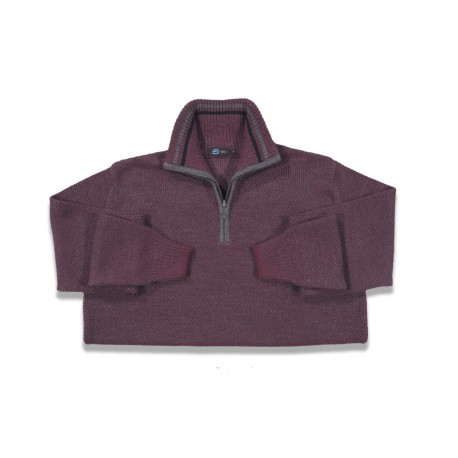 Jersey de hombre G-54 granate con cuello perking