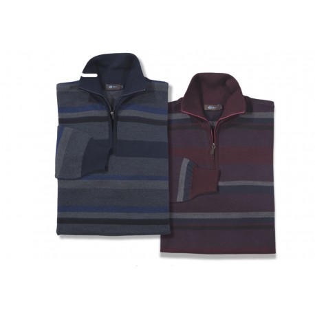 Jersey de lana fina merino de hombre G-54 azul marino con el cuello alto