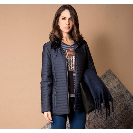 PARKA ACOLCHADA AZUL MARINO TALLAS GRANDES MUJER NURIA VILARDAGA