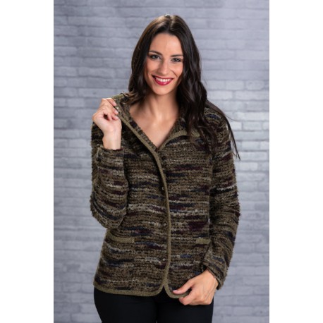 Chaqueta tweed de mujer Zero con bolsillos