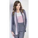 CHAQUETA GRIS PUNTO SEDA MUJER