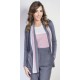 CHAQUETA GRIS PUNTO SEDA MUJER