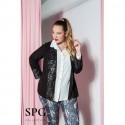CHAQUETA PAILLETE SPG TALLAS GRANDES MUJER NEGRO