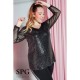 CAMISETA NEGRO METALIZADO MUJER TALLAS GRANDES SPG-JENUAN