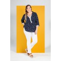 BLUSON AZUL MARINO TOPOS TALLAS ESPECIALES MUJER SPG-JENUAN