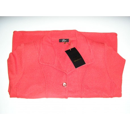 Chaqueta de punto  roja de mujer Zero con bolsillos