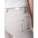 Vaquero pitillo beige de mujer Pierre Cardin con bordados +colores 