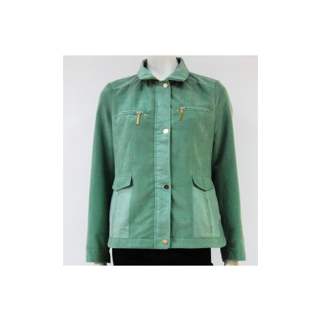 Parka verde antelina ligera de mujer tallas grandes