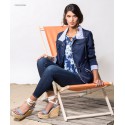 Parka corta azul marino mujer nuria vilardaga