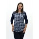 CAMISETA AZUL MARINO TEJIDO FANTASIA MUJER BOGUAR
