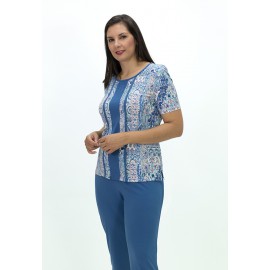 PANTALON CREPE AZUL AZAFATA MUJER BOGUAR