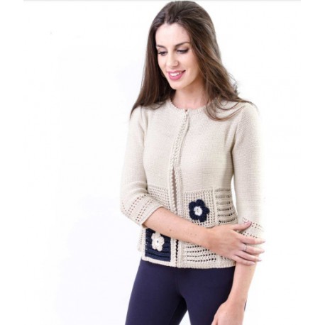 Chaqueta de punto de mujer con bordados