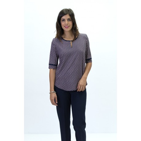 BLUSA CON ESTAMPADO ROMBOS MUJER BOGUAR