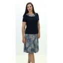 CAMISETA AZUL MARINO CON VISTA LUNARES MUJER BOGUAR