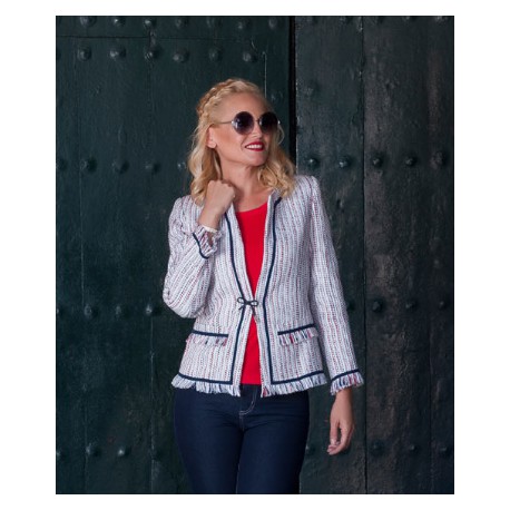 CHAQUETA TWEED MUJER CHEMA BLANCO