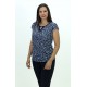 CAMISETA DE VOLANTES AZUL MARINO MUJER BOGUAR