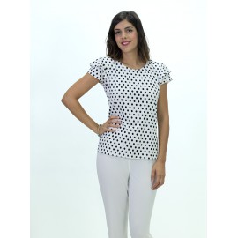 CAMISETA LUNARES MANGA VOLANTES MUJER BOGUAR