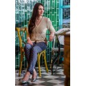 PANTALON CON ESTAMPADO AZUL MARINO MUJER MISS LADY