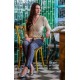 PANTALON CON ESTAMPADO AZUL MARINO MUJER MISS LADY