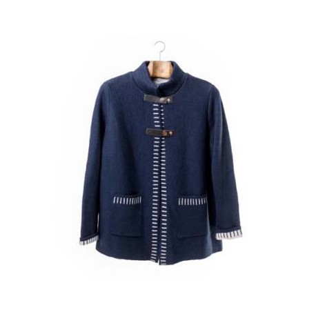 CHAQUETA PUNTO AZUL MARINO  ELVET MUJER