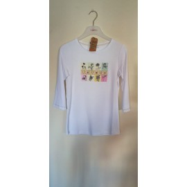 CAMISETA LISA CON MANGA DE ENCAJE LILI DUDU +COLORES