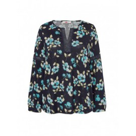 CAMISETA DE PUNTO AZUL MARINO ESTAMPADA MUJER 