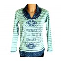 Camiseta azul de mujer Lili Dudu con efecto dos piezas