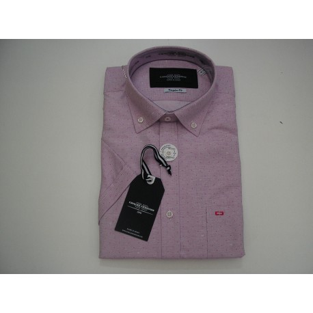 CAMISA ROSA MICROESTAMPADA HOMBRE MANGA CORTA CARLOS CORDOBA