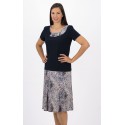 CAMISETA AZUL MARINO CON VISTA LUNARES MUJER BOGUAR